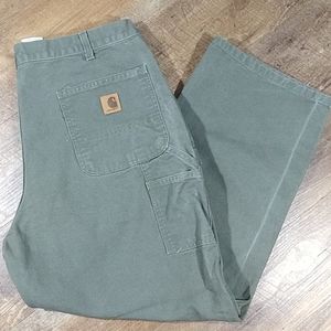 Carhartt Mens Green Pants Sz 38 x 30 Dungaree Fit
